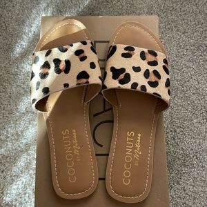 Leopard print sandals size 8
